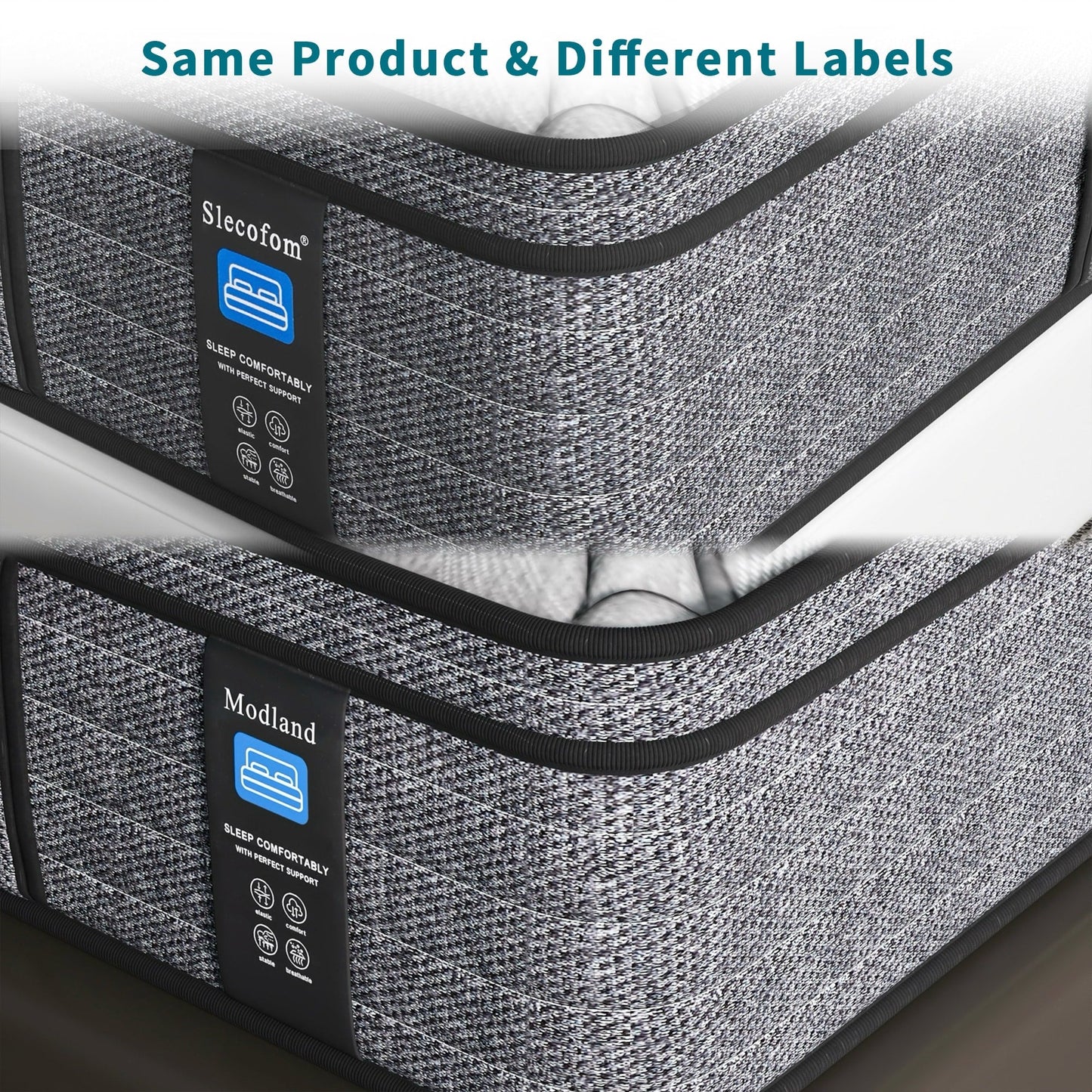 Modland Matelas hybride moyen de 35 cm (14 pouces), Euro Top - Mousse CertiPUR-US ignifugée pour soulager les maux de dos, Twin/Double/Queen/King