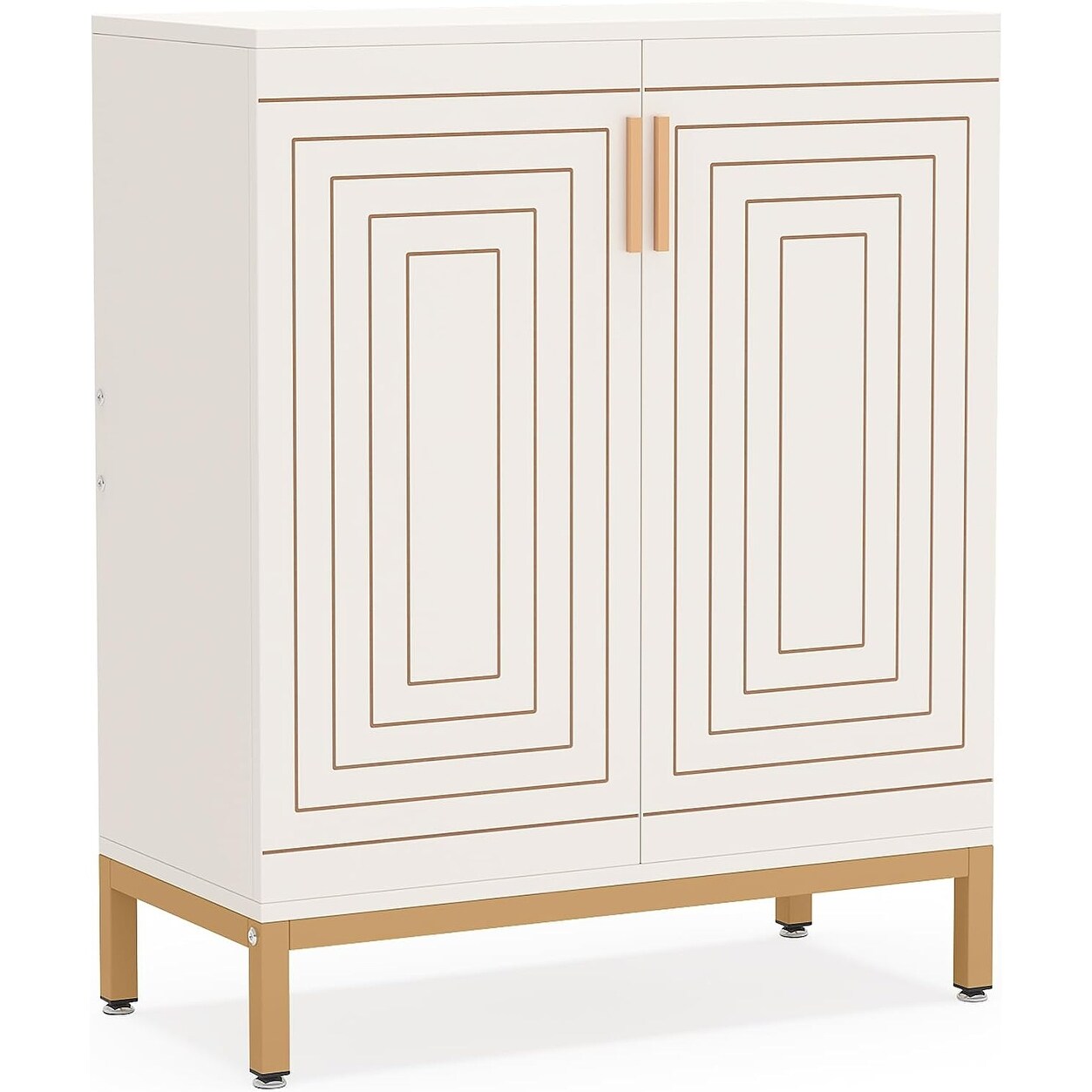 Meuble à chaussures moderne avec portes, pouvant contenir 20 paires, étagère à chaussures d'entrée autoportante à 6 niveaux.