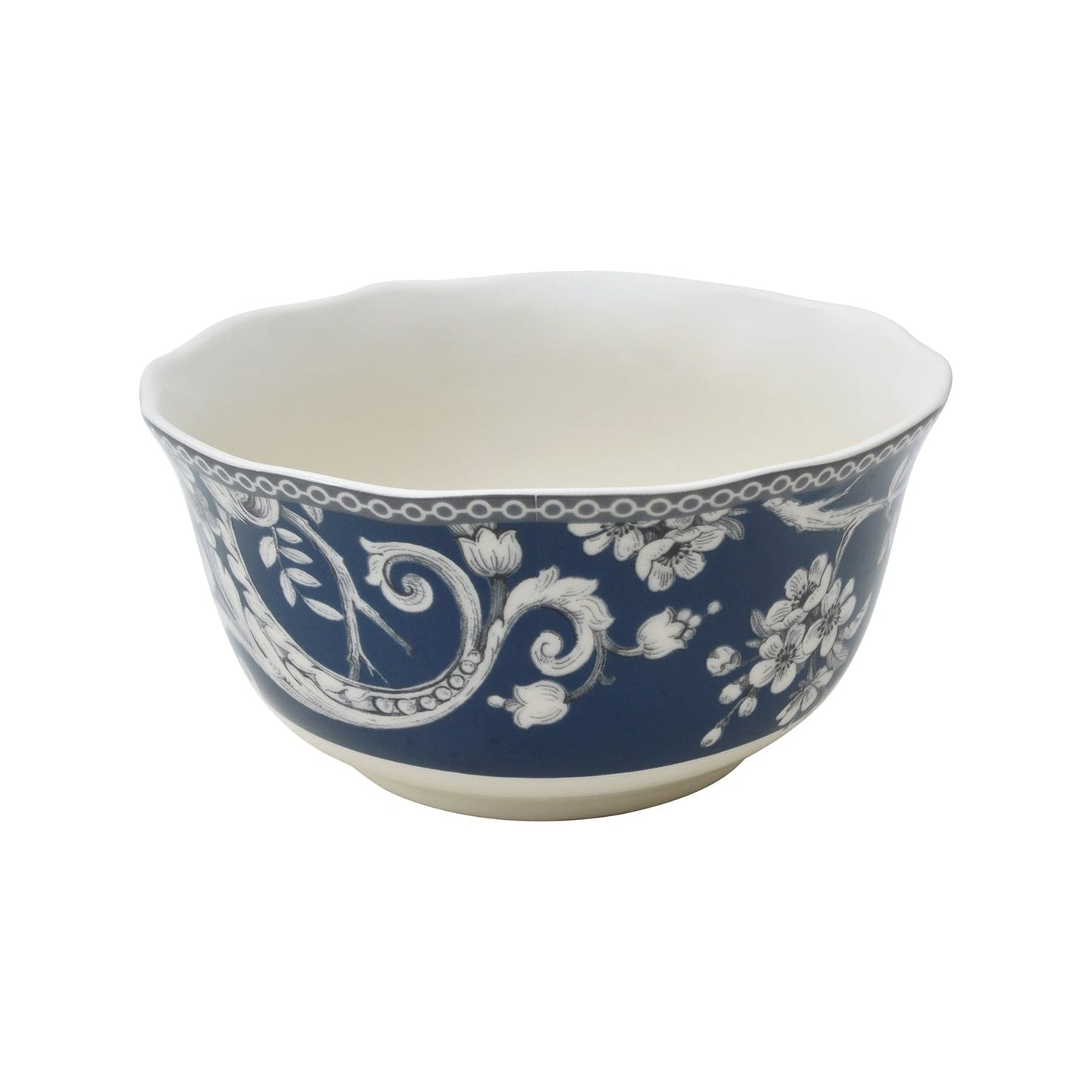 Service de table en porcelaine 222 Fifth Adelaide, 16 pièces, avec assiettes rondes, bols et tasses, bleu foncé