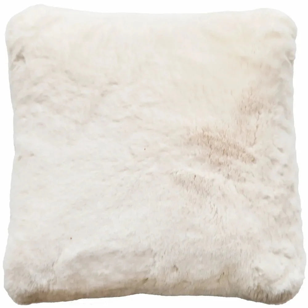 Luxury White Faux Rabbit Cushion - 50 x 50cm