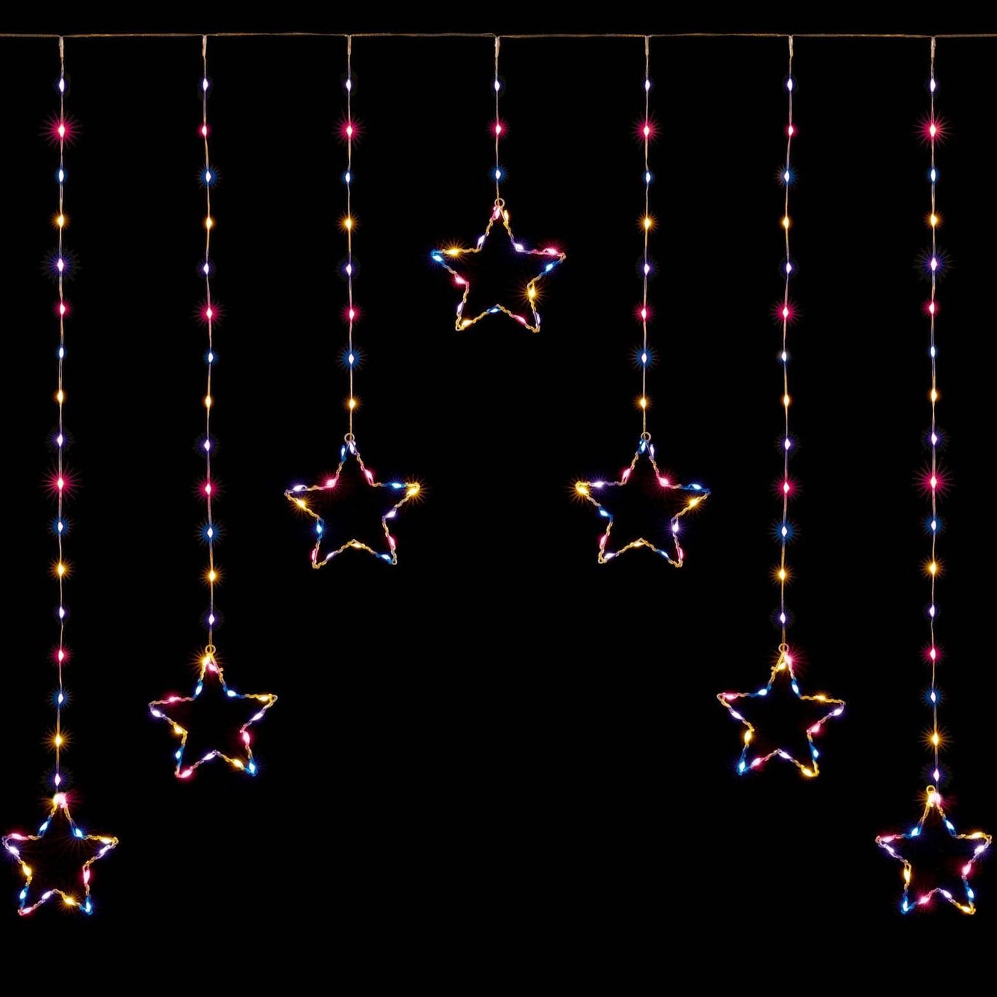 Rainbow Christmas Star V Curtain Lights - 1.2m