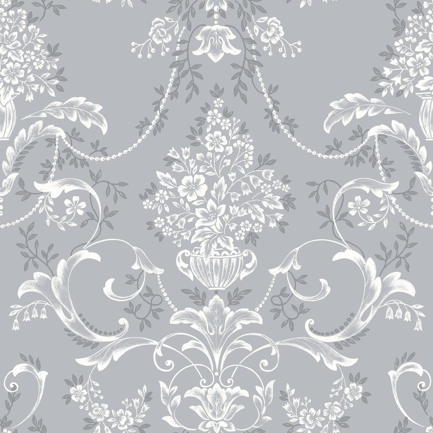 Rasch Amelie Damask Blue Wallpaper Sample 260246