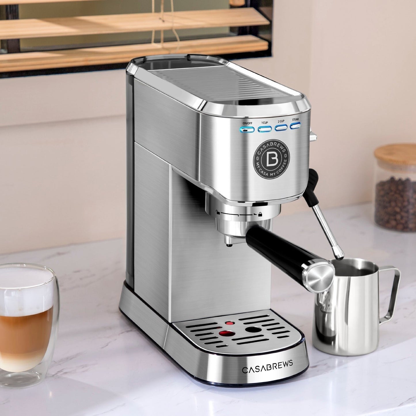 Machine à expresso CASABREWS CM5418Basic 20 bars avec mousseur à lait pour la maison