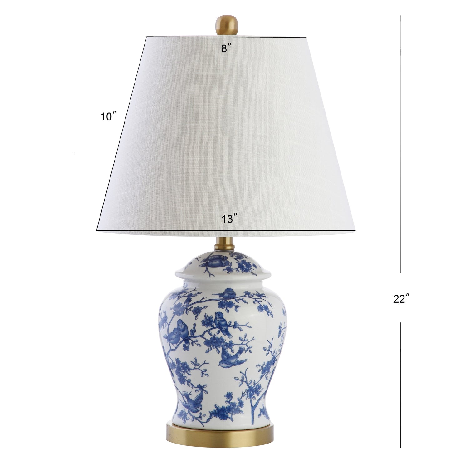 Choi 22 Lampe de table Chinoiserie, Bleu/Blanc (lot de 2) par JONATHAN Y