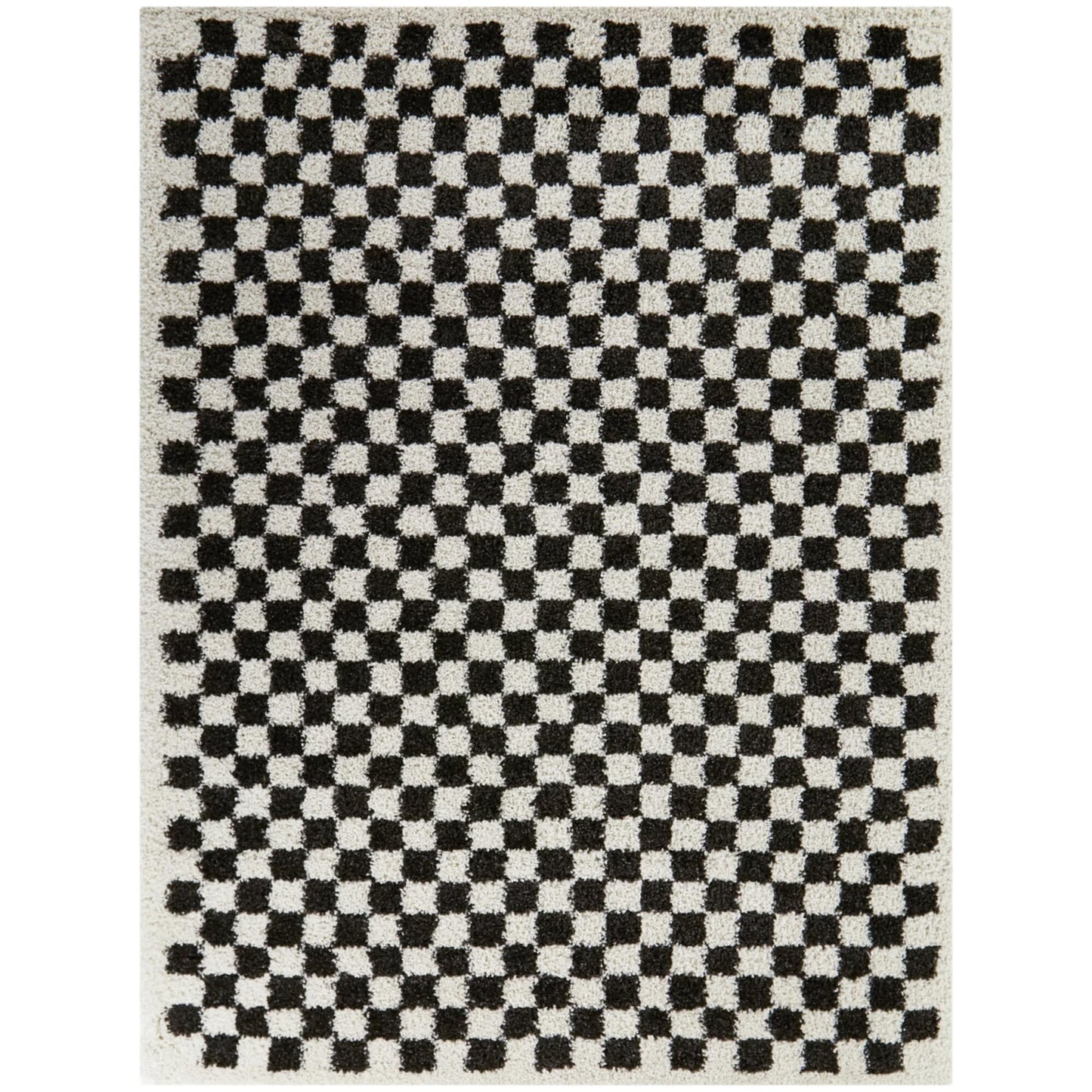 Covey Plush Checkered Thick Shag Area Rug