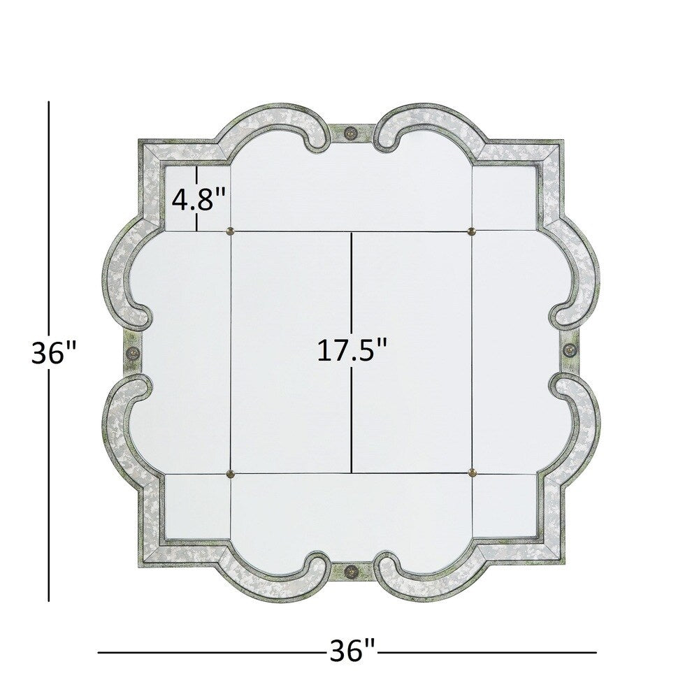 Miroir mural à carreaux argent antique Fantina par iNSPIRE Q Classic