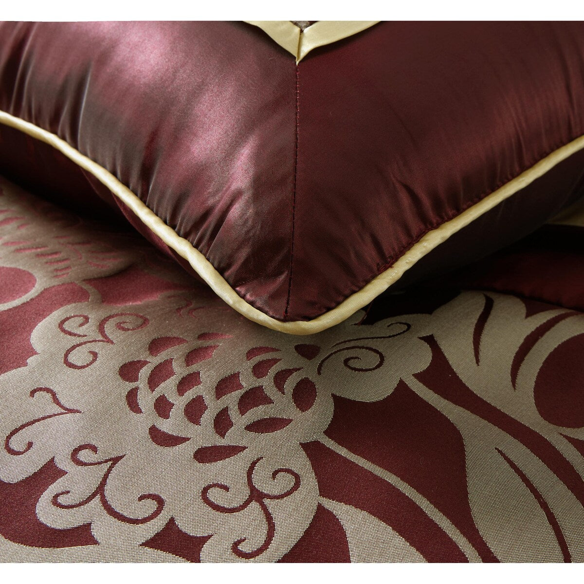 Ensemble de Couette à Motifs Floraux en Jacquard Nanshing Brie, 9 Pièces