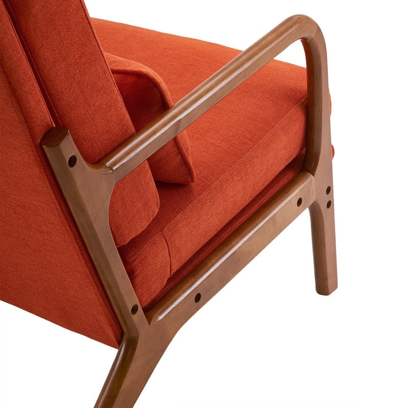 Fauteuil de loisirs à dossier haut avec accoudoirs en bois massif, fauteuil d'appoint.