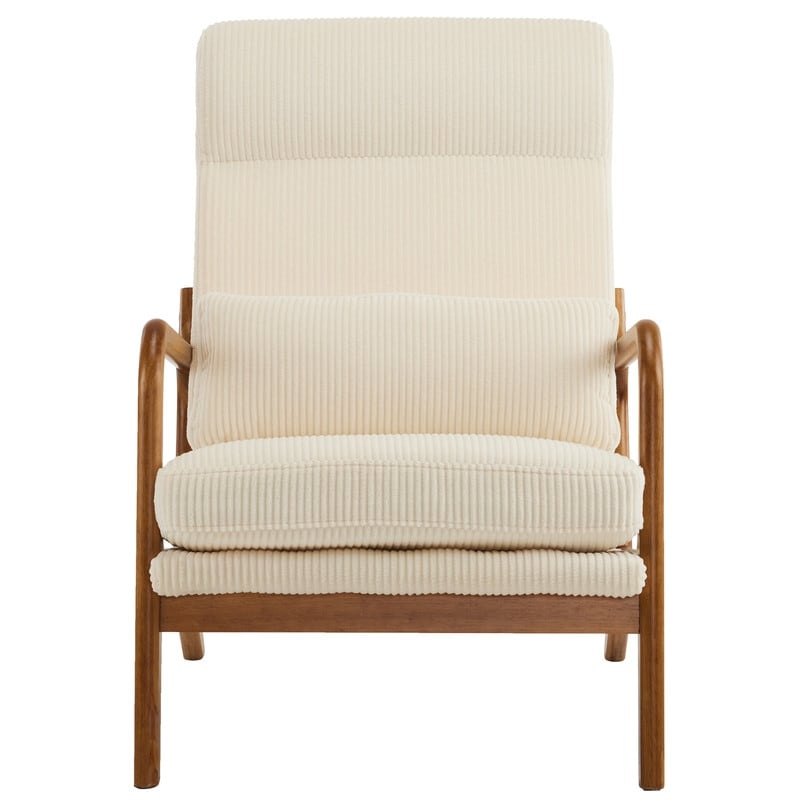 Fauteuil de loisirs à dossier haut avec accoudoirs en bois massif, fauteuil d'appoint.