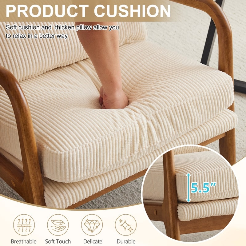 Fauteuil de loisirs à dossier haut avec accoudoirs en bois massif, fauteuil d'appoint.