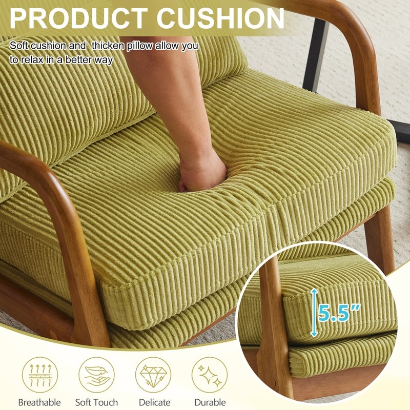 Fauteuil de loisirs à dossier haut avec accoudoirs en bois massif, fauteuil d'appoint.