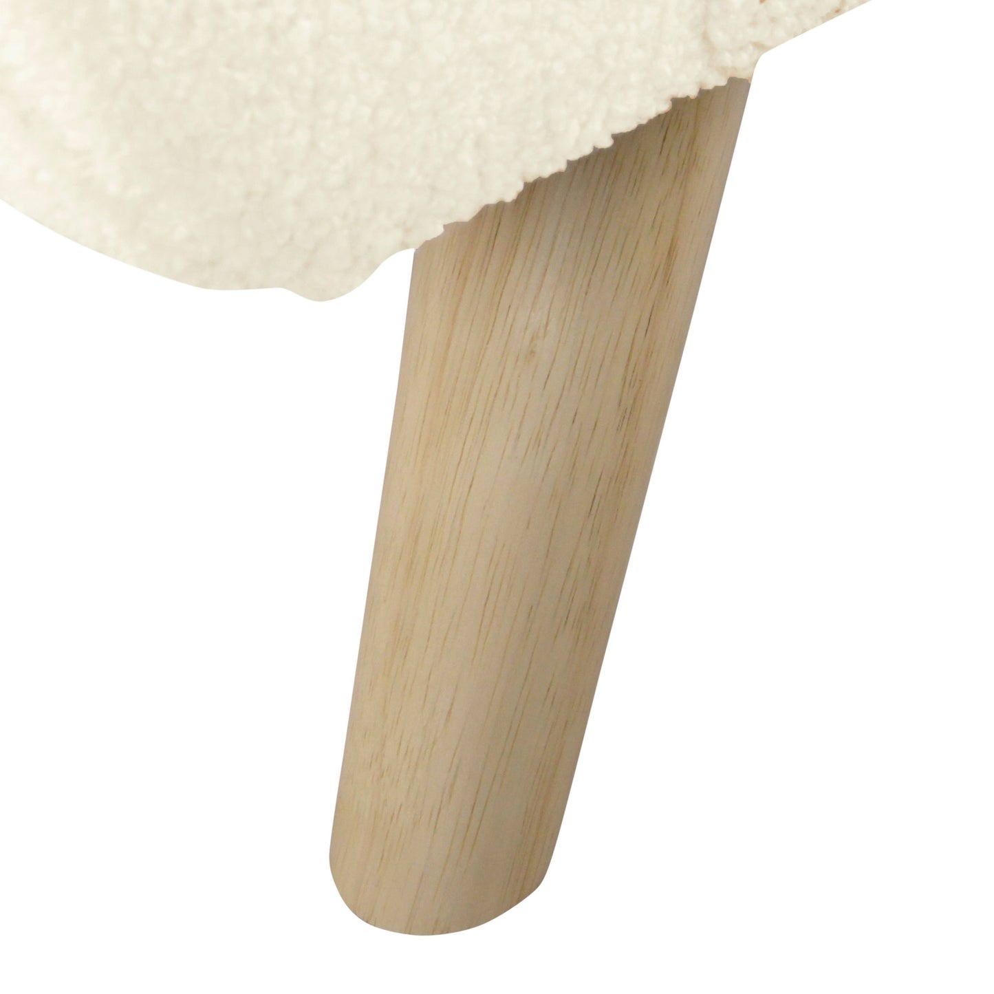 HomePop Banc de rangement moderne en sherpa avec pieds en bois