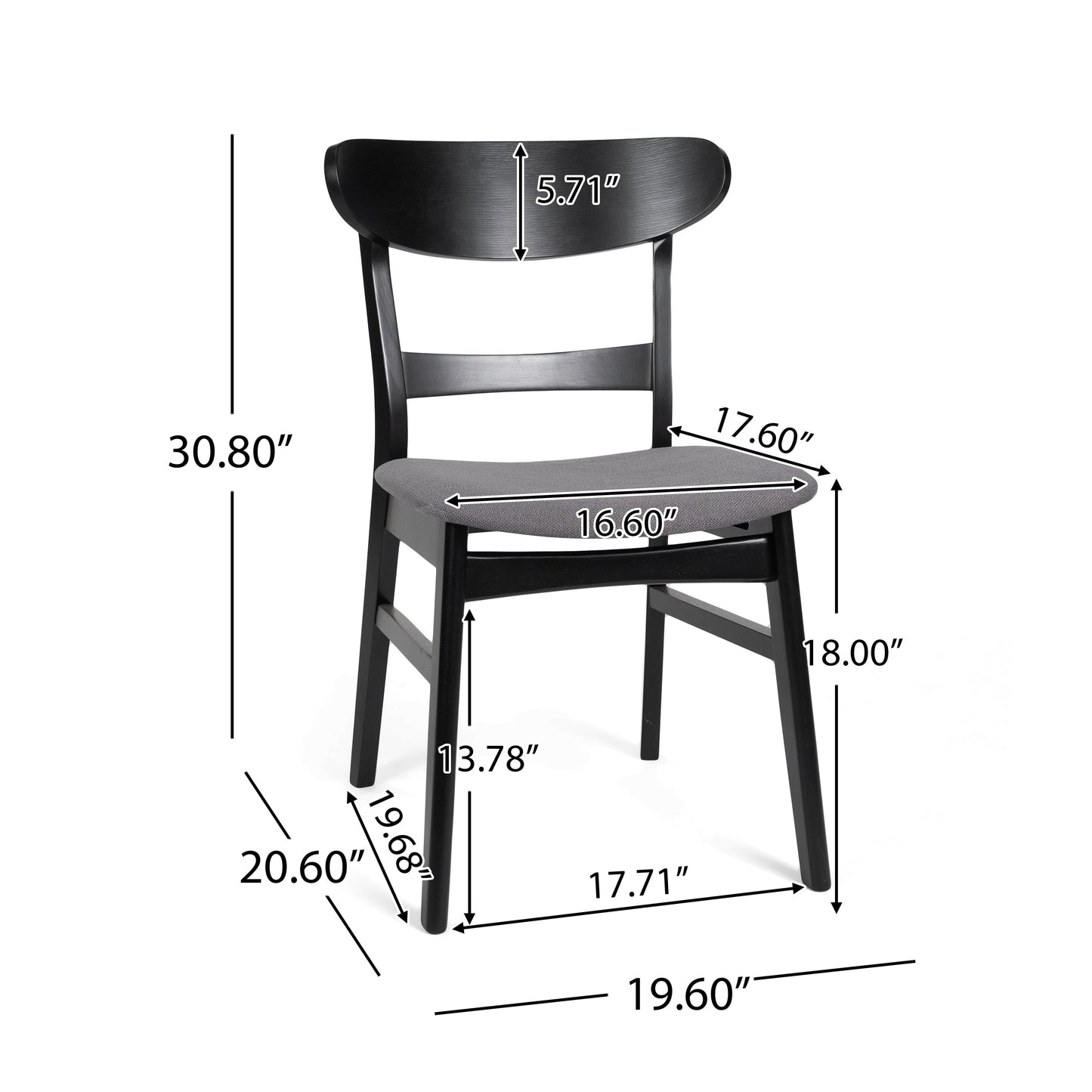 Chaise de salle à manger Abrielle en bois d'acacia rembourré, style moderne du milieu du siècle, par Christopher Knight Home (lot de 2)