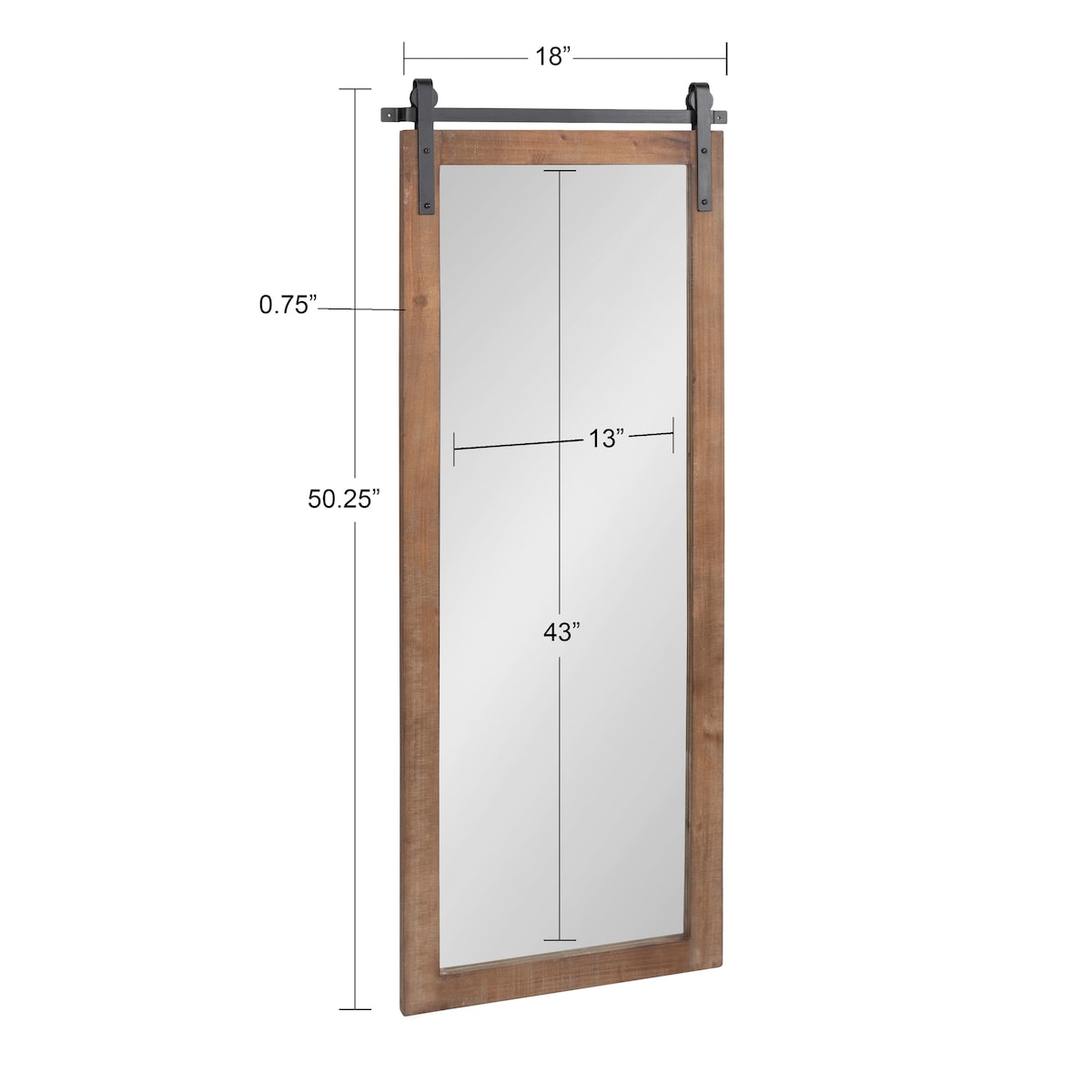 Kate and Laurel Cates Miroir mural rectangulaire rustique