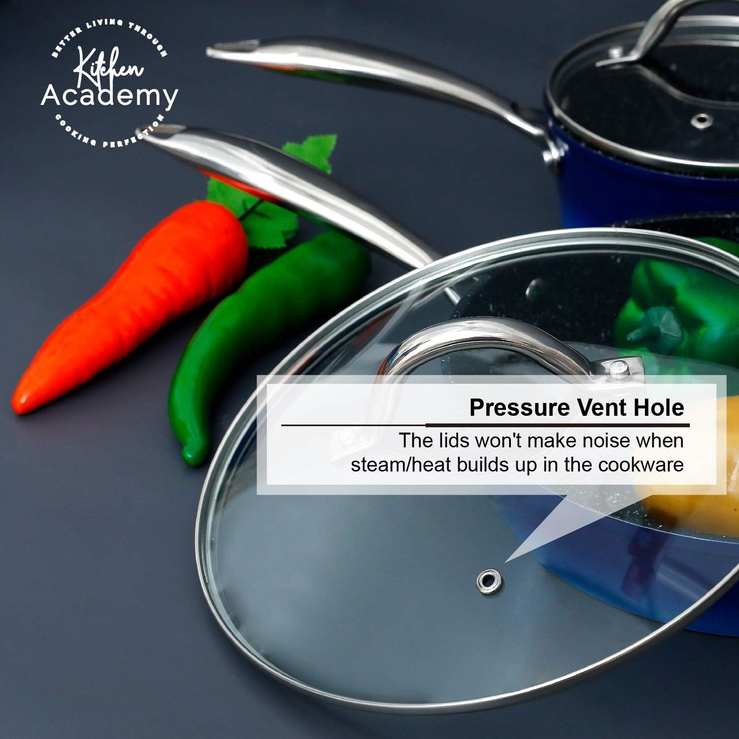 Ensemble de cuisine Kitchen Academy 15 pièces avec revêtement antiadhésif en granit