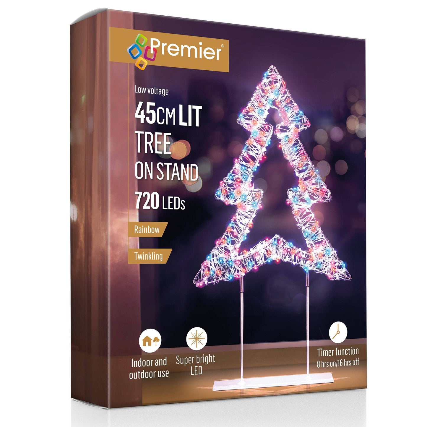 Rainbow Christmas Tree Table Top LED Decoration - 45cm