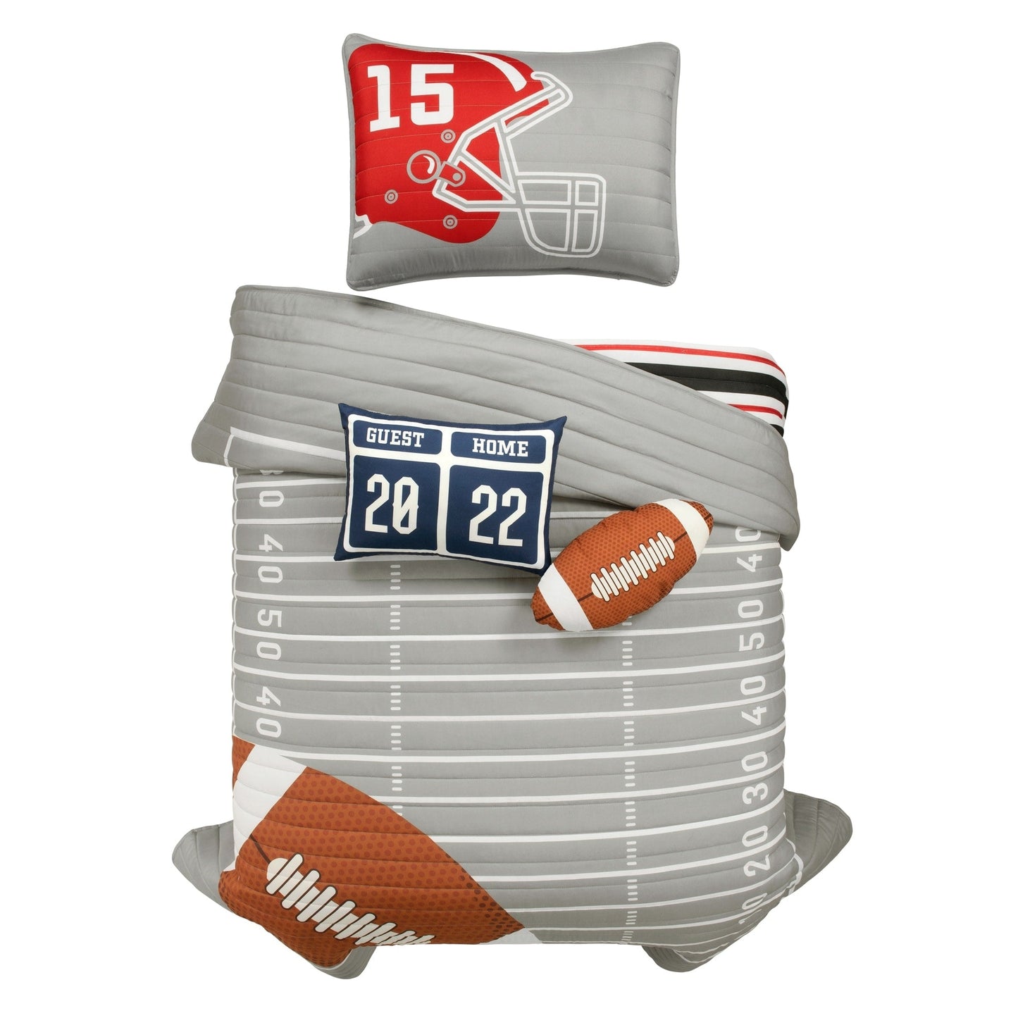 Lush Decor American Football - Couette réversible pour enfant, surdimensionnée