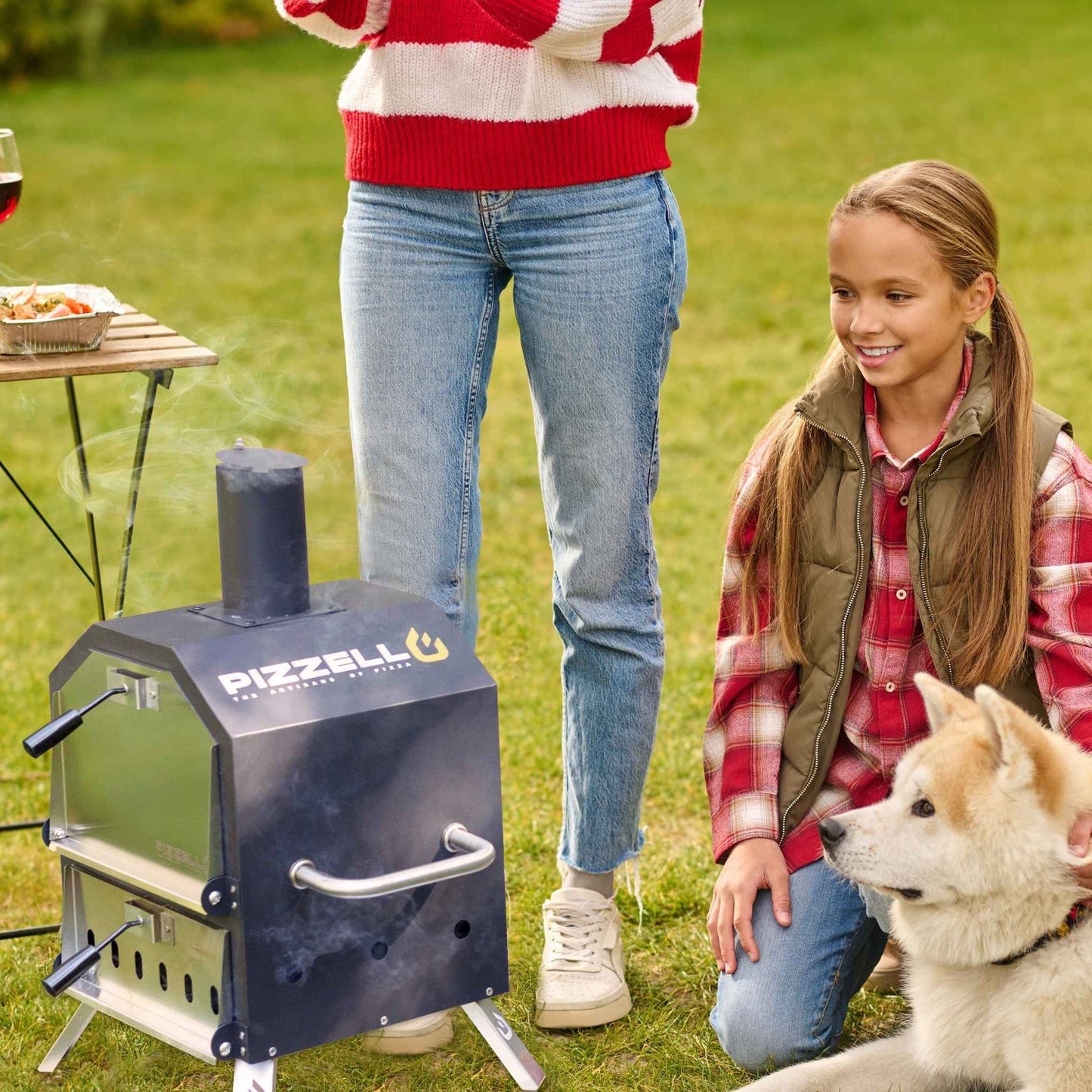 Four à pizza extérieur à bois, appareil à pizza 2 couches, grill à pizza extérieur pour fêtes de jardin - 30 cm (12 pouces)
