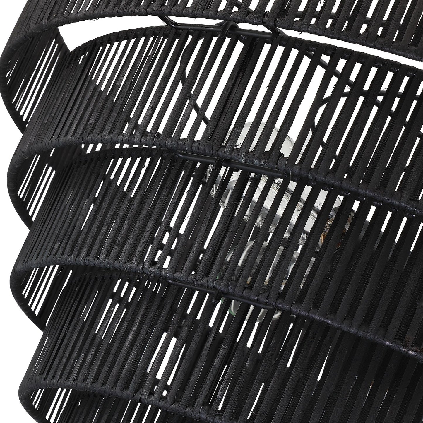 Piersan Lustre moderne bohème à 5 lumières avec abat-jour en rotin à plusieurs niveaux - 66 cm de largeur