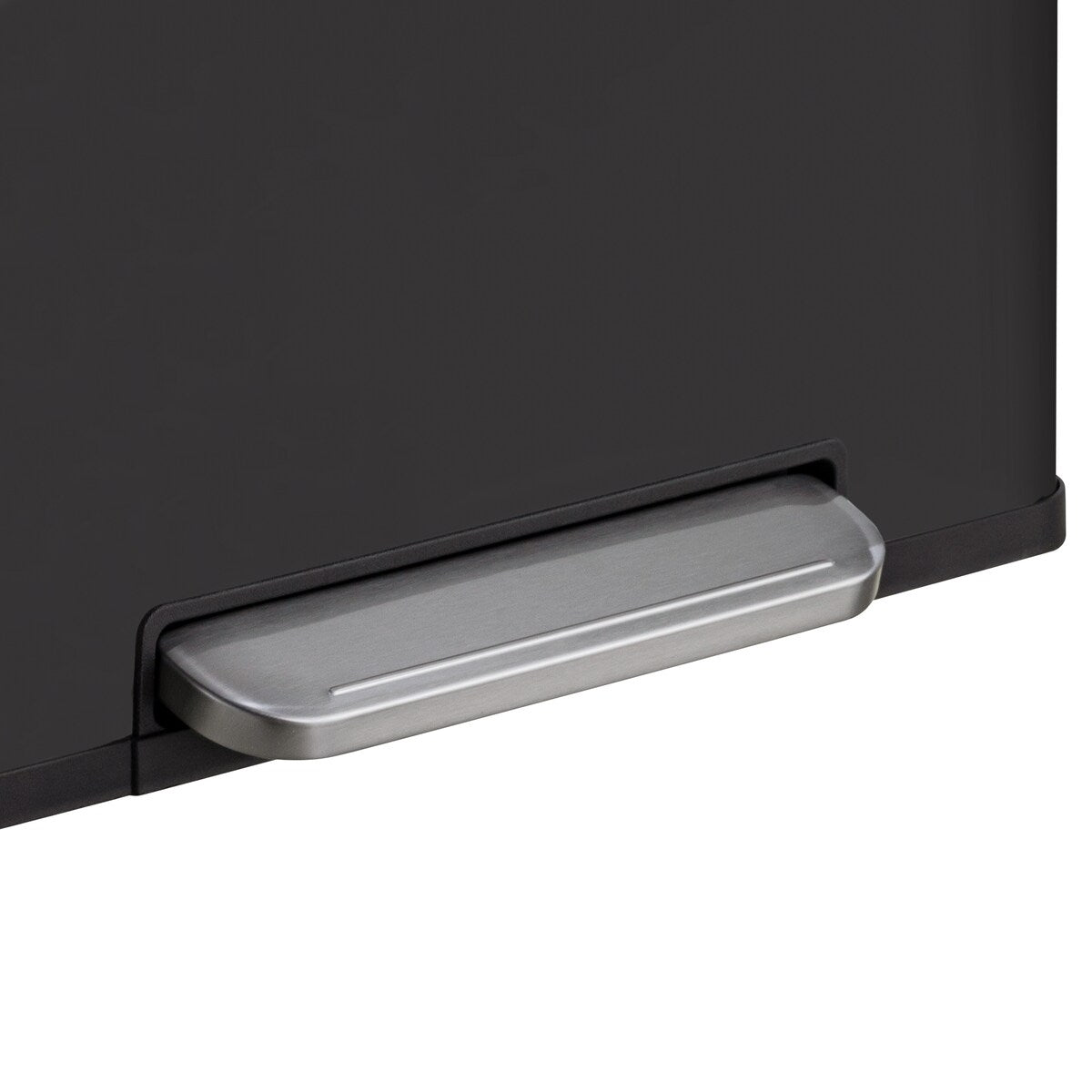 Qualiazero Poubelle de recyclage rectangulaire à ouverture par le pied, 16 gallons (8 gallons pour la partie double) - Acier inoxydable