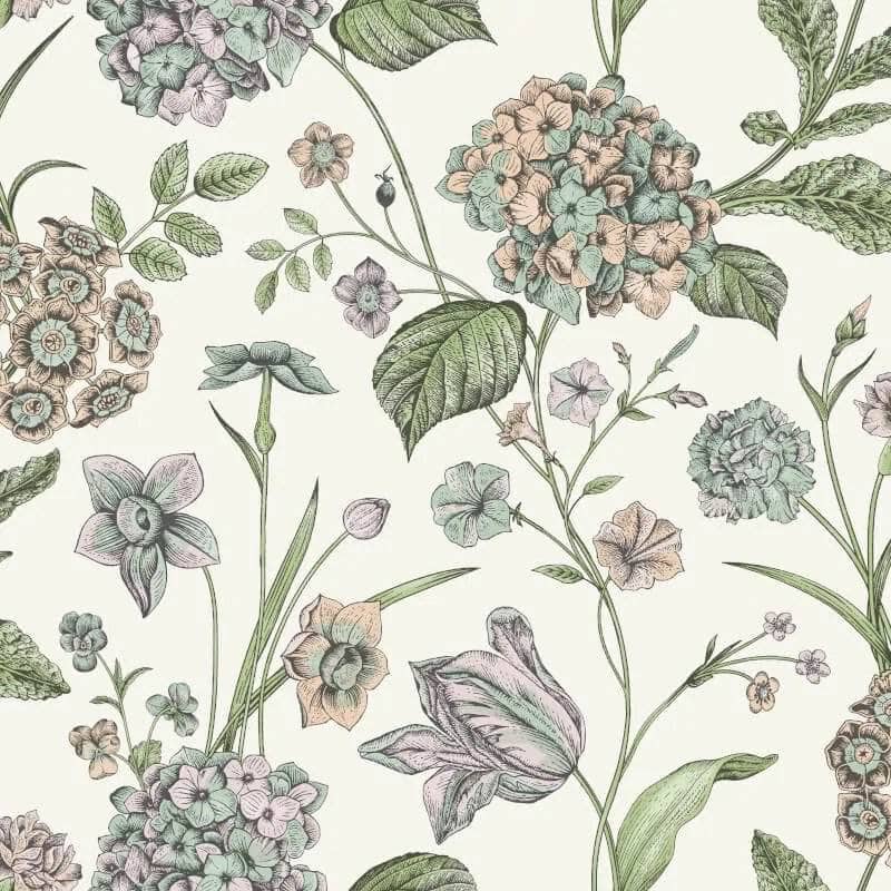 Rasch Amelie Hydrangea Cream Wallpaper - 260162