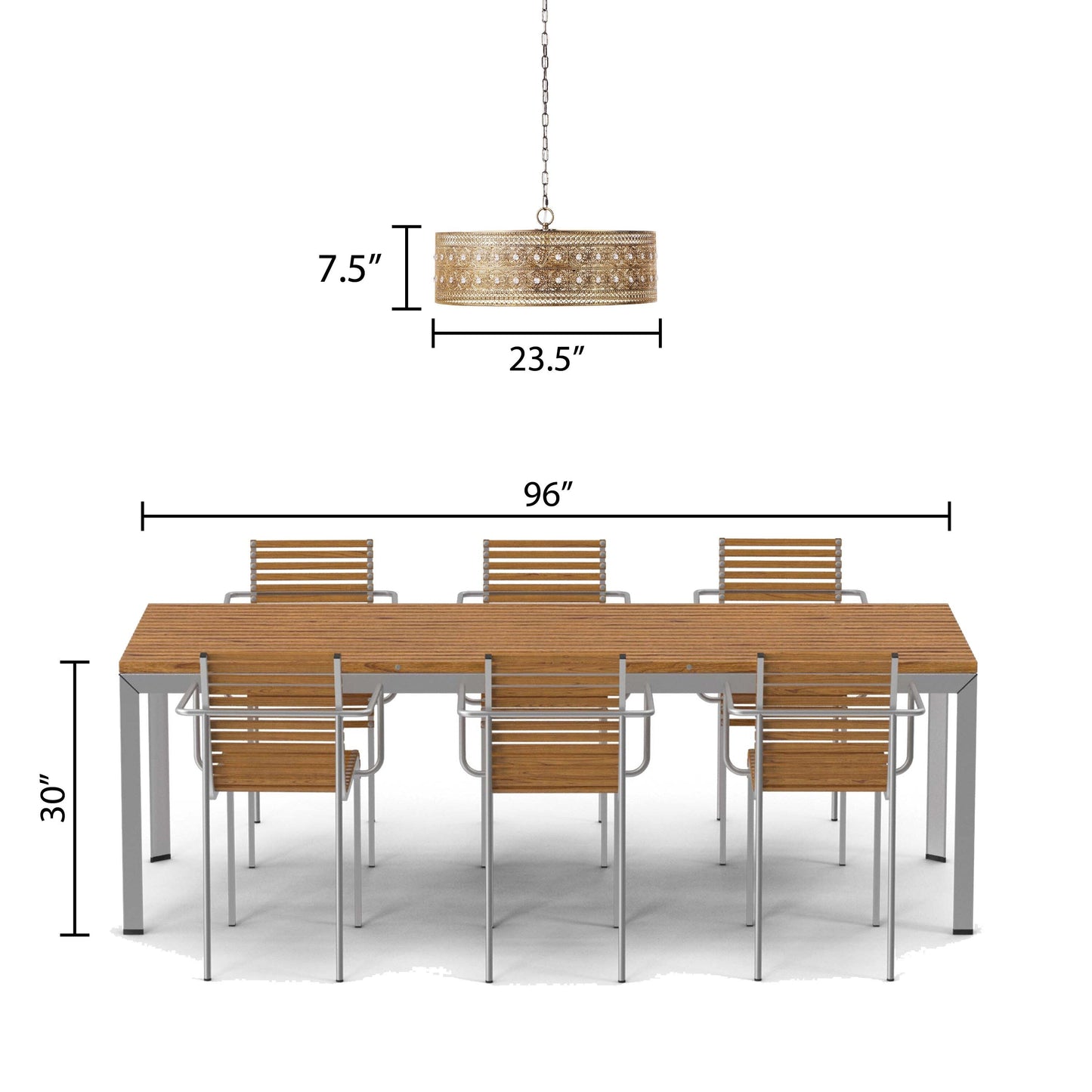 Luminaire suspendu River of Goods Bryar en laiton et cristal, 23,5 W, 3 lumières - 23,5 x 23,5 x 61,5