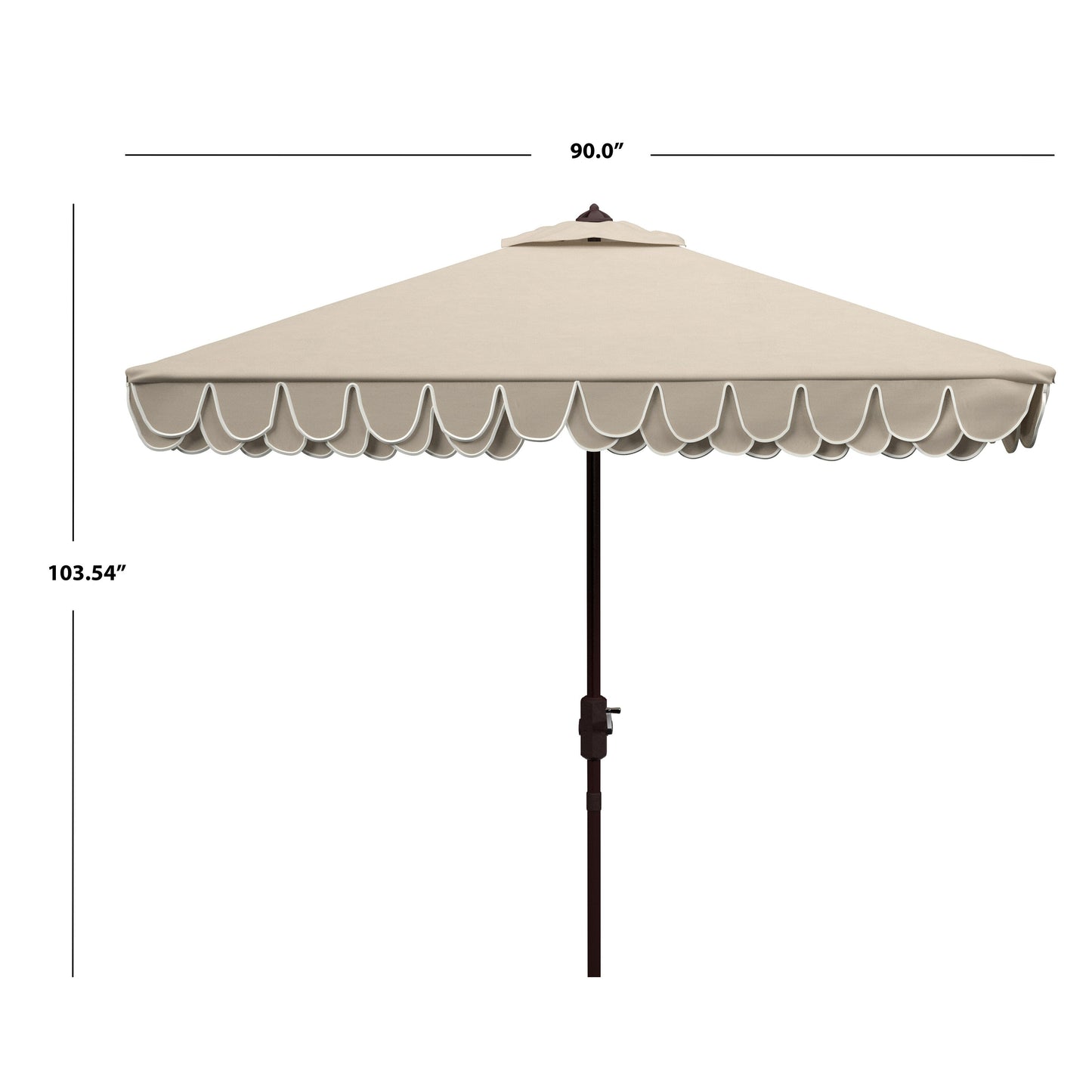 Parasol carré de 7,5 pieds pour extérieur, modèle Naima Valance de SAFAVIEH