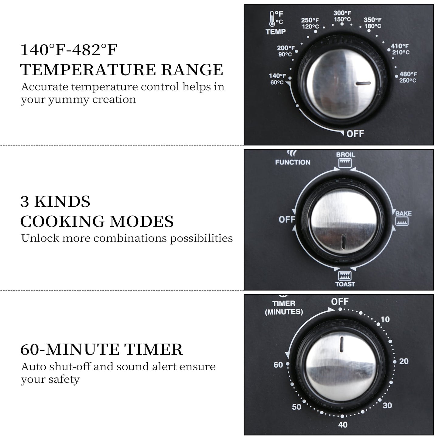 Four à griller simple avec capacité de 20 litres, four à griller compact pour comptoir, facile à contrôler avec minuterie et réglages pour griller, cuire et faire des toasts.