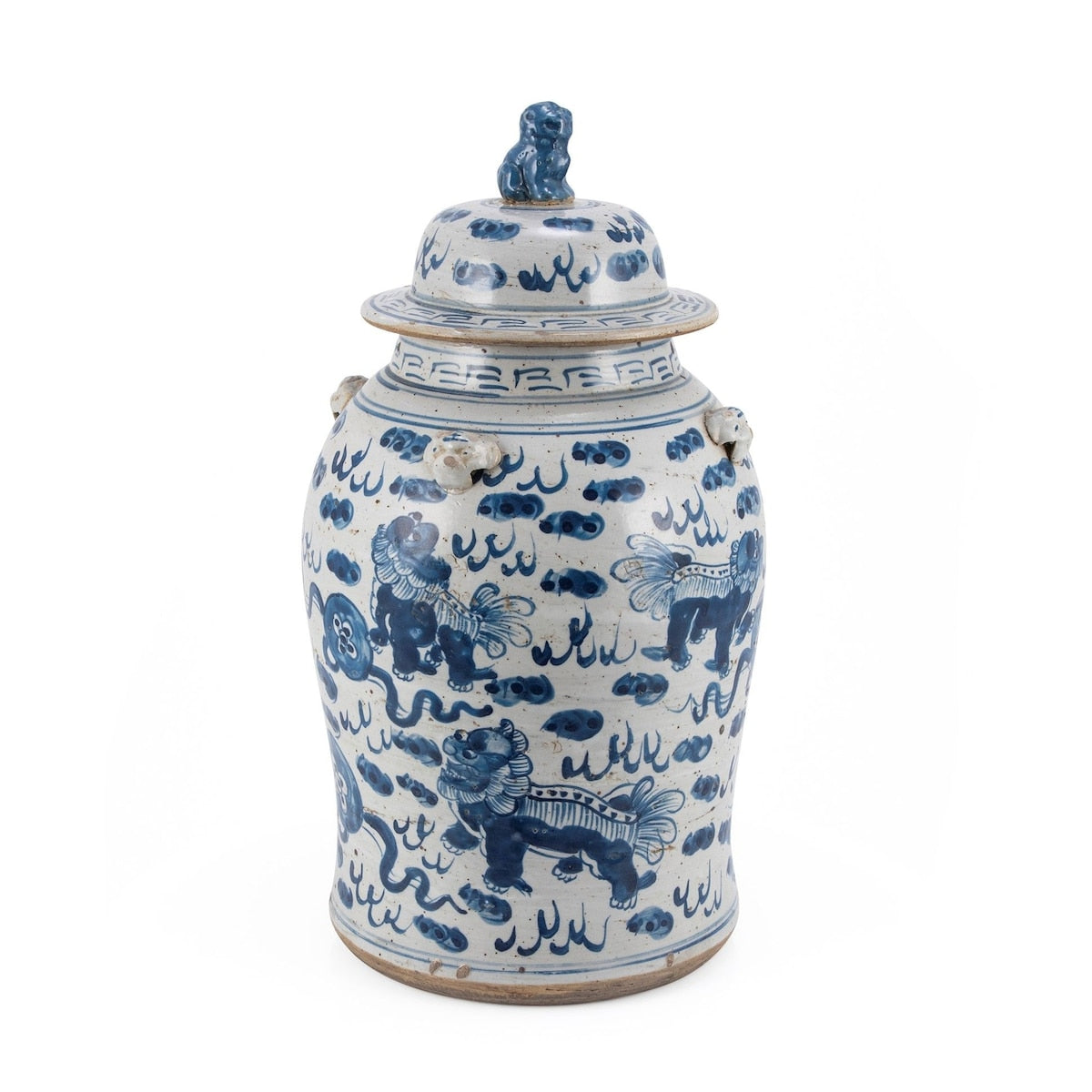 Pot de temple vintage à motif de lion - Petit modèle