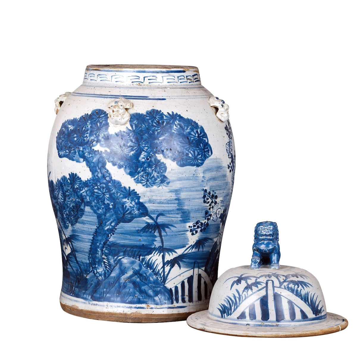 Pot à temple vintage à motif de pin - Grand modèle