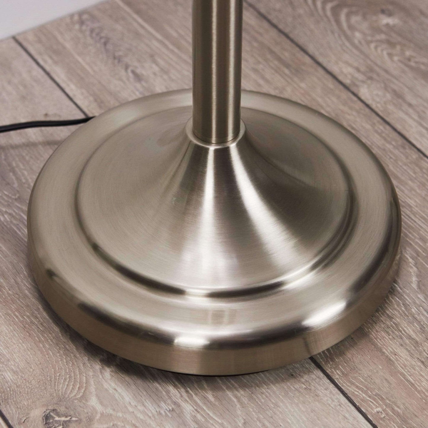 Malaga Floor Lamp Satin Chrome Cream Shade