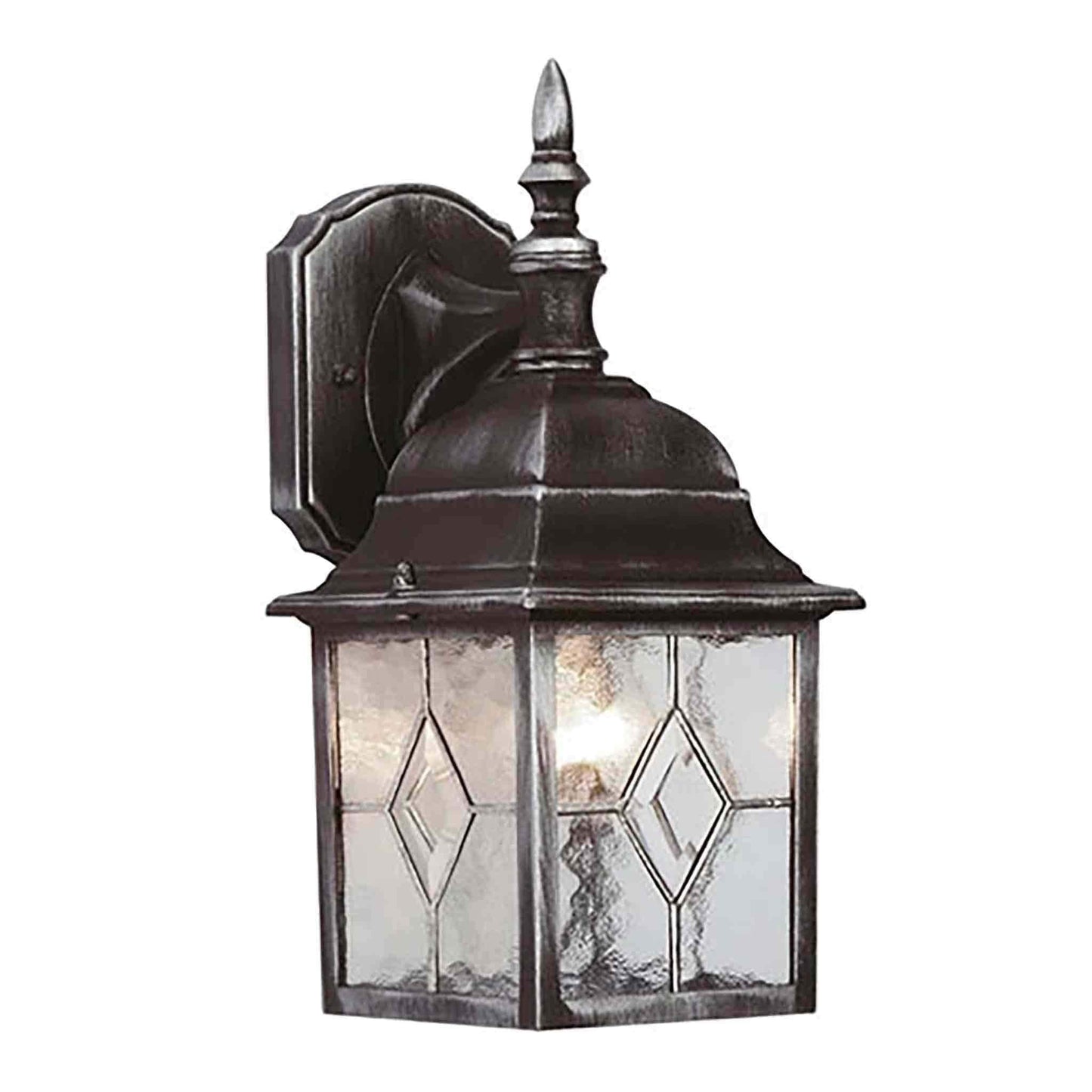 Malmo Lead Effect Lantern - Silver & Black