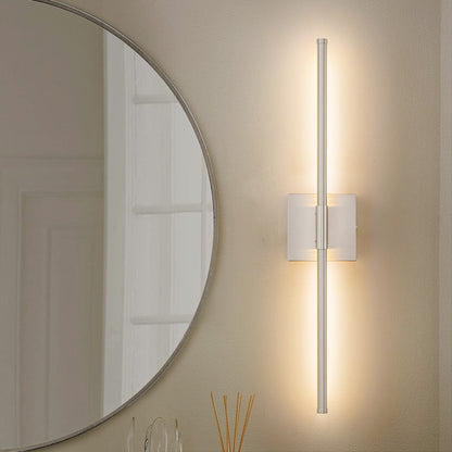 1-Light Black/ Gold/ Nickel Modern Long Linear Strip Wall Sconce Dimmable LED Bathroom Vanity Light