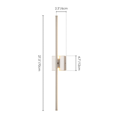 1-Light Black/ Gold/ Nickel Modern Long Linear Strip Wall Sconce Dimmable LED Bathroom Vanity Light
