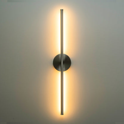 1-Light Black/ Gold/ Nickel Modern Long Linear Strip Wall Sconce Dimmable LED Bathroom Vanity Light