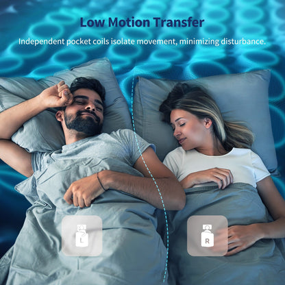 Matelas hybride en mousse à mémoire de forme - Soutien moyen, ressorts renforcés pour soulager les points de pression, certifié CertiPUR-US