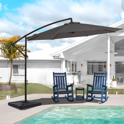 Parasol cantilever en acier de 3 mètres avec levier de manivelle et base lestée