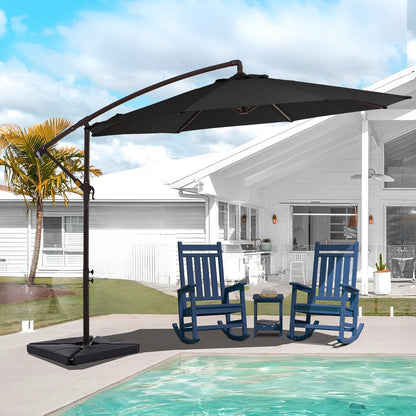 Parasol cantilever en acier de 3 mètres avec levier de manivelle et base lestée