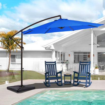 Parasol cantilever en acier de 3 mètres avec levier de manivelle et base lestée