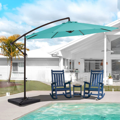 Parasol cantilever en acier de 3 mètres avec levier de manivelle et base lestée