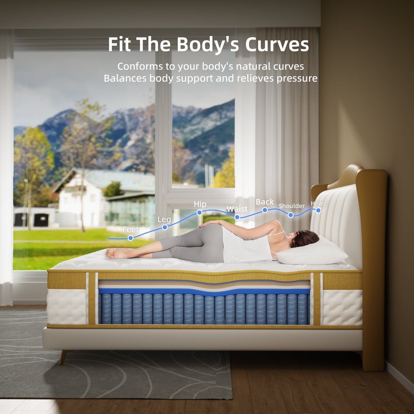 Matelas hybride à ressorts et mousse à mémoire de forme de 25 cm (10 pouces)