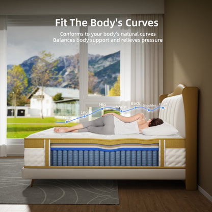 Matelas hybride à ressorts et mousse à mémoire de forme de 25 cm (10 pouces)