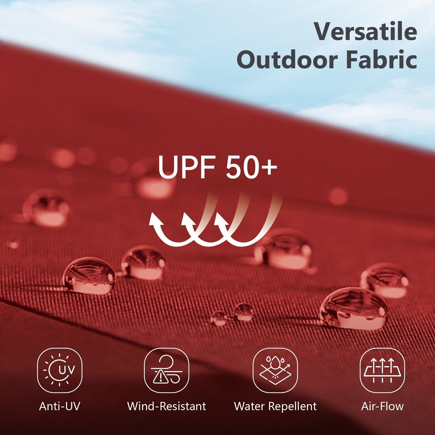 MAISON ARTS Parasol de terrasse extérieur à 3 niveaux, inclinable automatiquement, de 3 mètres, à double ventilation, avec lumières LED.