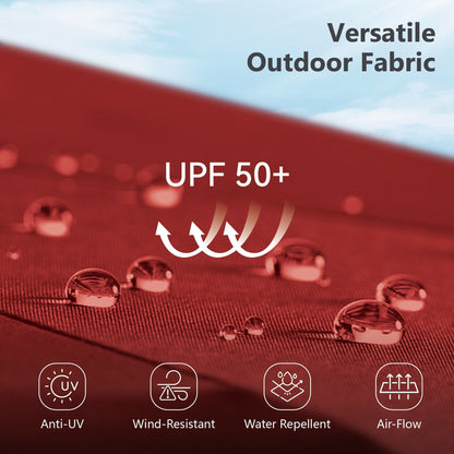 MAISON ARTS Parasol de terrasse extérieur à 3 niveaux, inclinable automatiquement, de 3 mètres, à double ventilation, avec lumières LED.