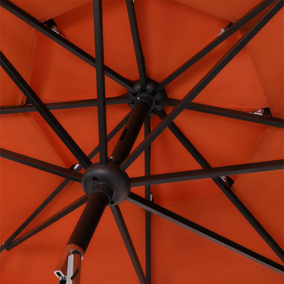 MAISON ARTS Parasol de terrasse extérieur à 3 niveaux, inclinable automatiquement, de 3 mètres, à double ventilation, avec lumières LED.