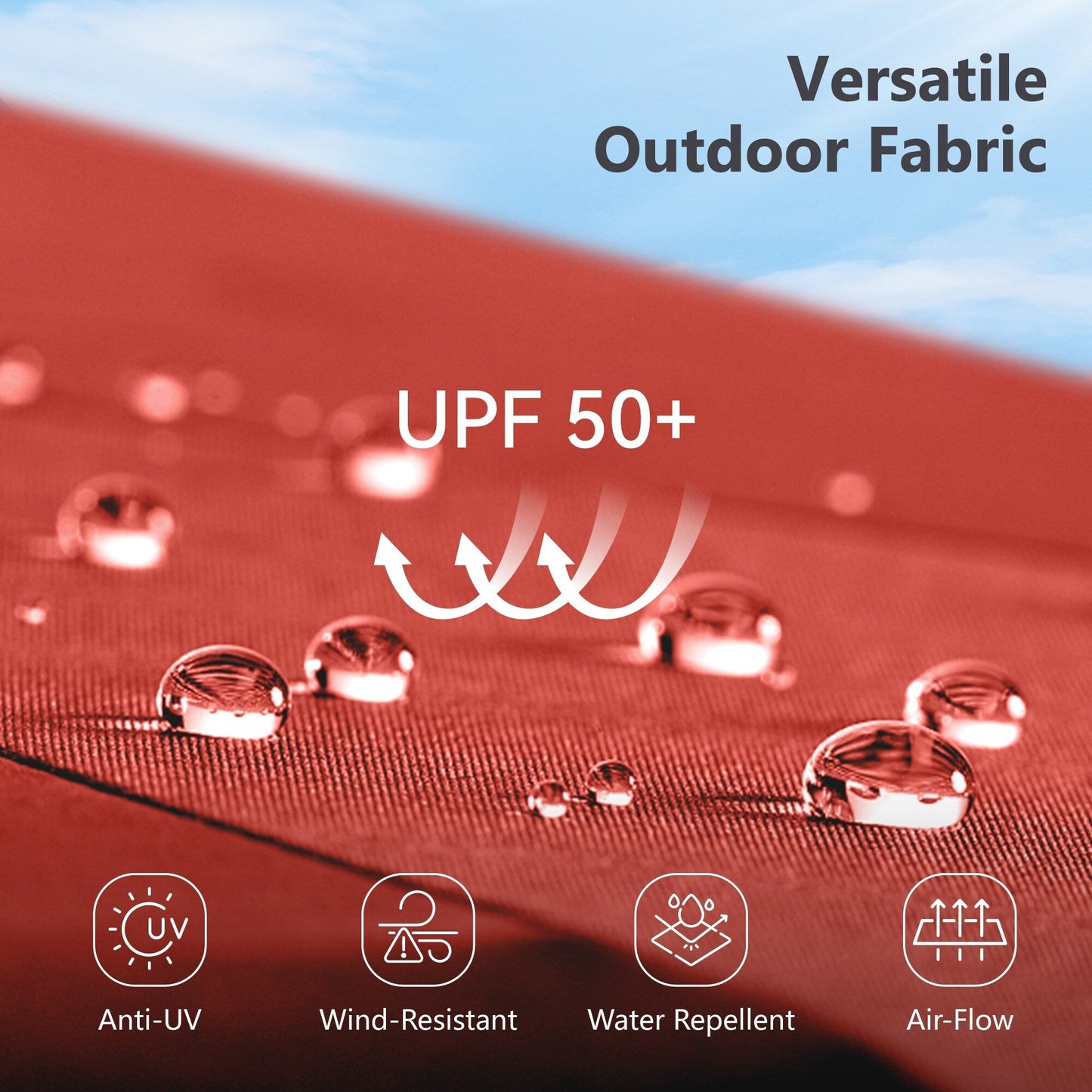 MAISON ARTS Parasol de terrasse extérieur à 3 niveaux, inclinable automatiquement, de 3 mètres, à double ventilation, avec lumières LED.