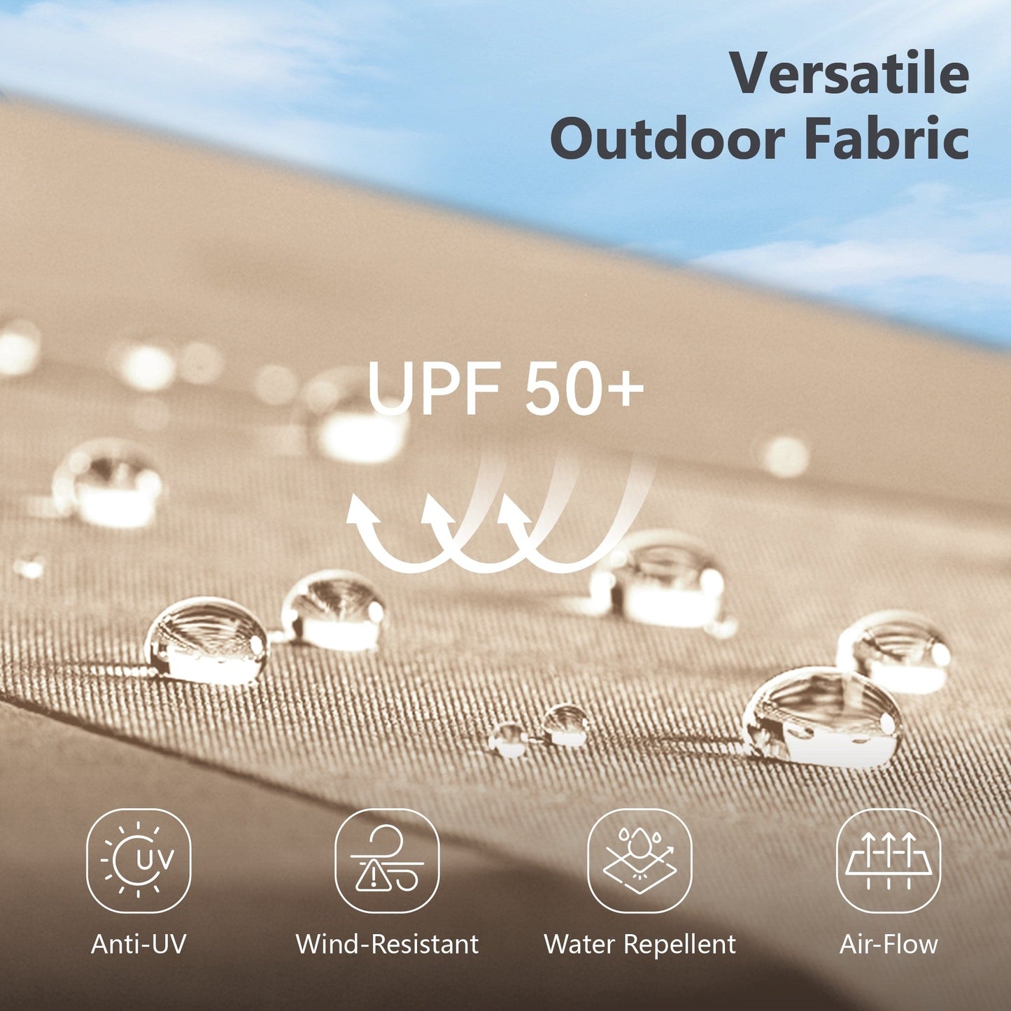 MAISON ARTS Parasol de terrasse extérieur à 3 niveaux, inclinable automatiquement, de 3 mètres, à double ventilation, avec lumières LED.