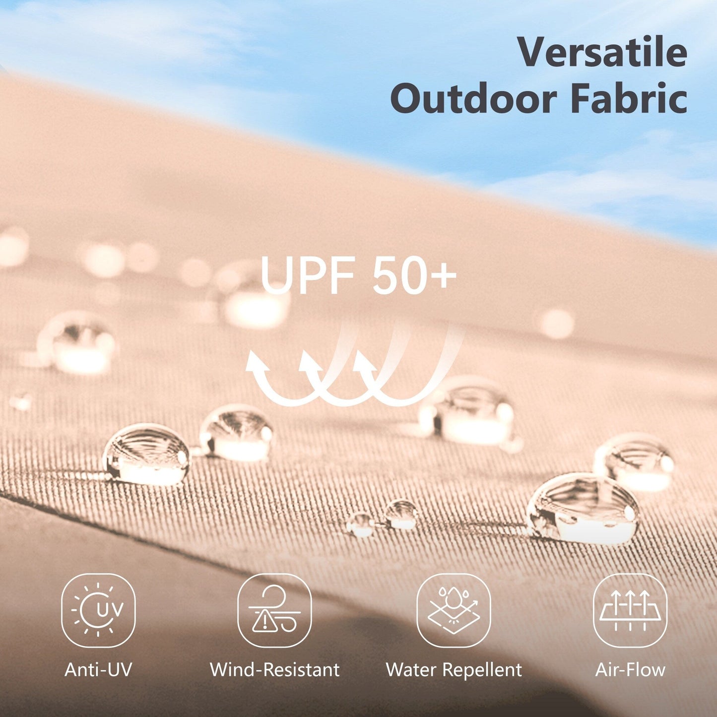 MAISON ARTS Parasol de terrasse extérieur à 3 niveaux, inclinable automatiquement, de 3 mètres, à double ventilation, avec lumières LED.