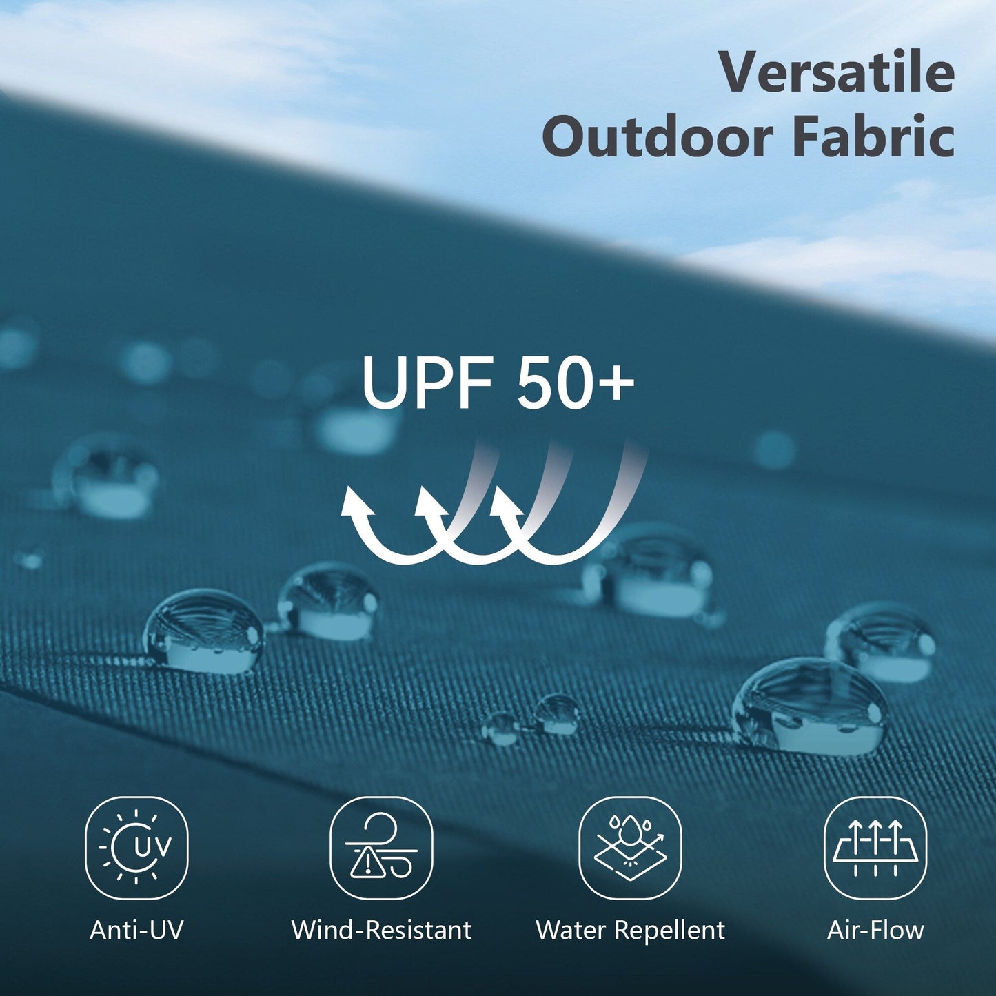 MAISON ARTS Parasol de terrasse extérieur à 3 niveaux, inclinable automatiquement, de 3 mètres, à double ventilation, avec lumières LED.