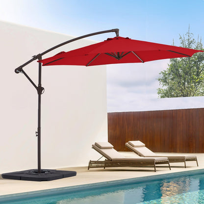 10ft Steel Crank Lift Hanging Offset Cantilever Umbrella